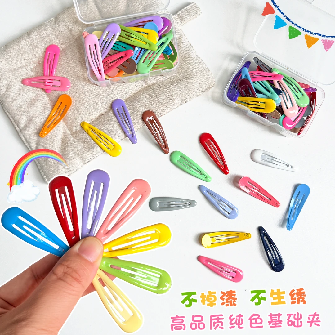 可爱彩色女童宝宝水滴发夹迷你bb夹婴儿小号刘海夹子碎发夹侧边夹