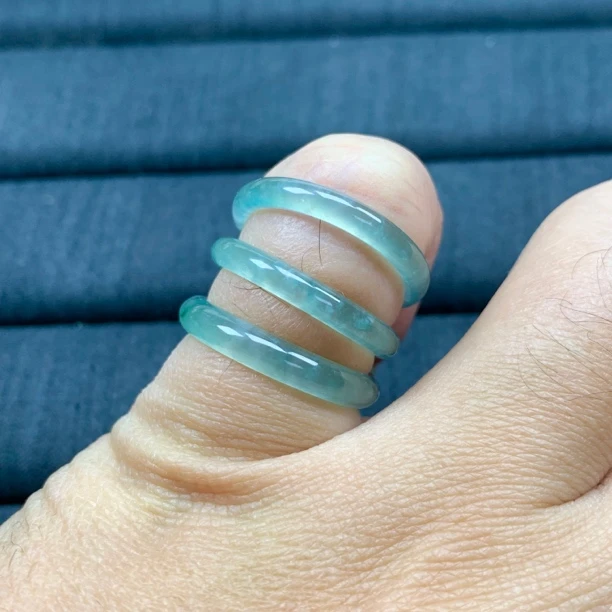 天然翡翠A货冰翡翠冰种木那雪花棉戒指戒圈指环多样性随机发一件