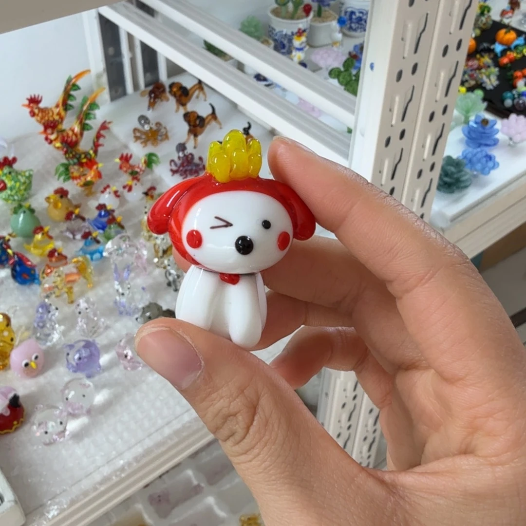 琉璃手工艺品薯条小狗
