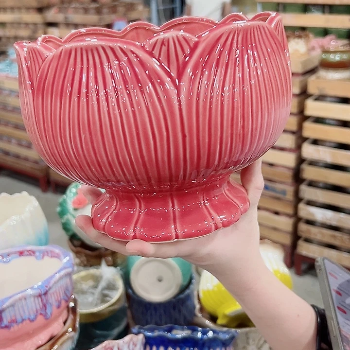有孔.凑满10元发货多肉陶瓷花盆！