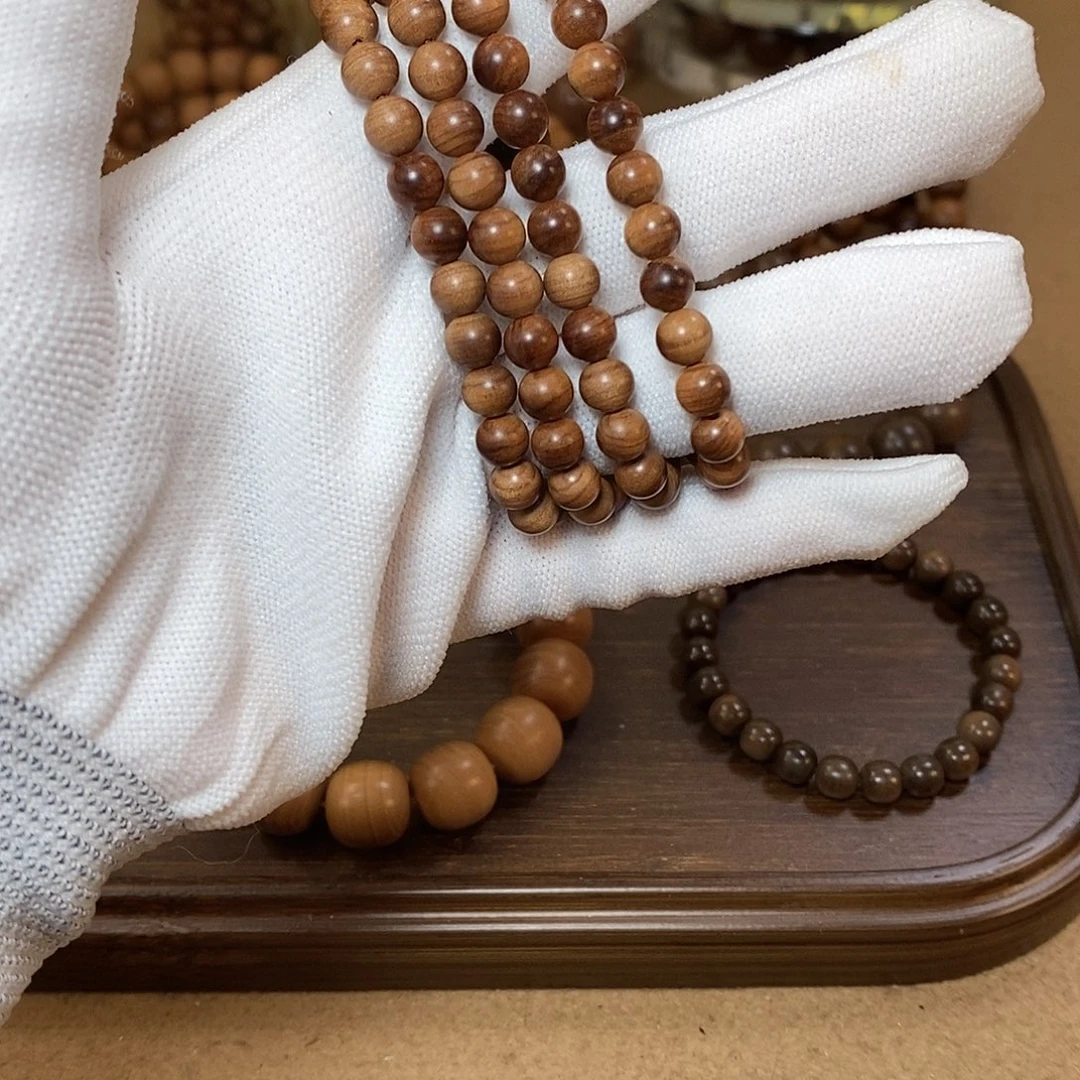 梵***海檀香木正区印度迈索尔 老山檀香6mm/108沉水