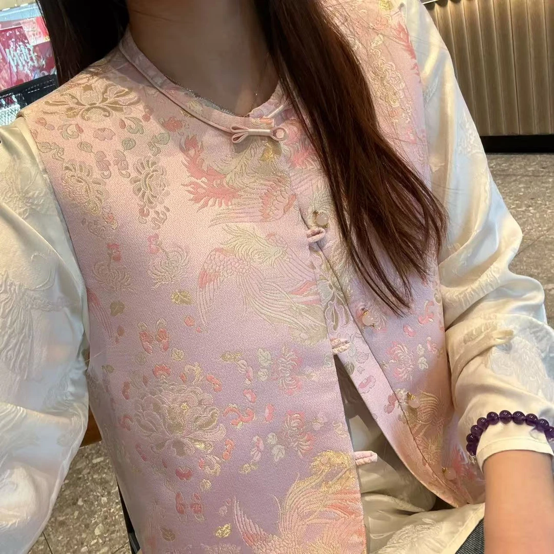 宋锦马甲合集新中式真丝桑蚕丝时尚马夹提花民族风