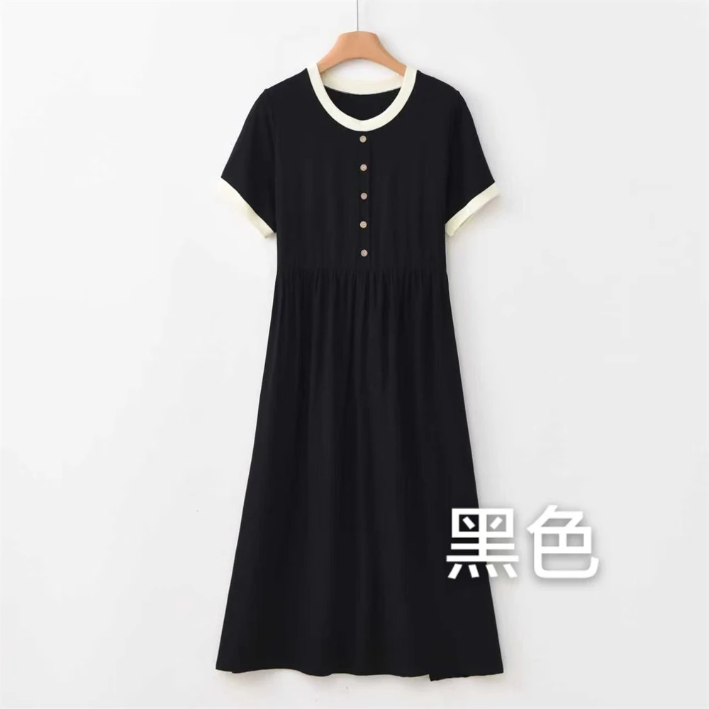 XUXU-[素雅提花]2025夏新款时尚绵绸舒适连衣裙GG-25227