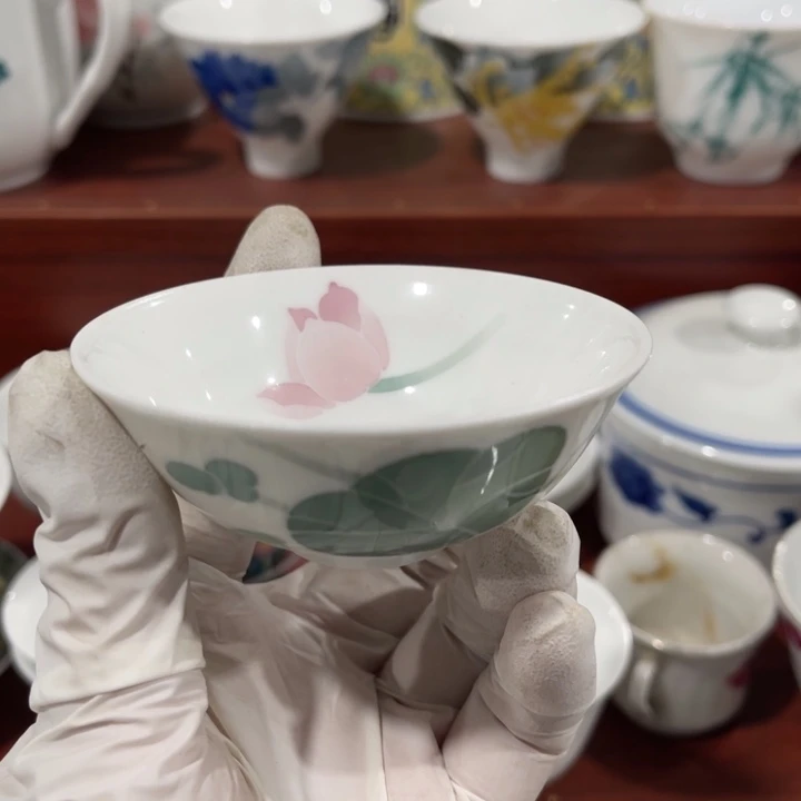 醴陵釉高温瓷器80毫升手绘