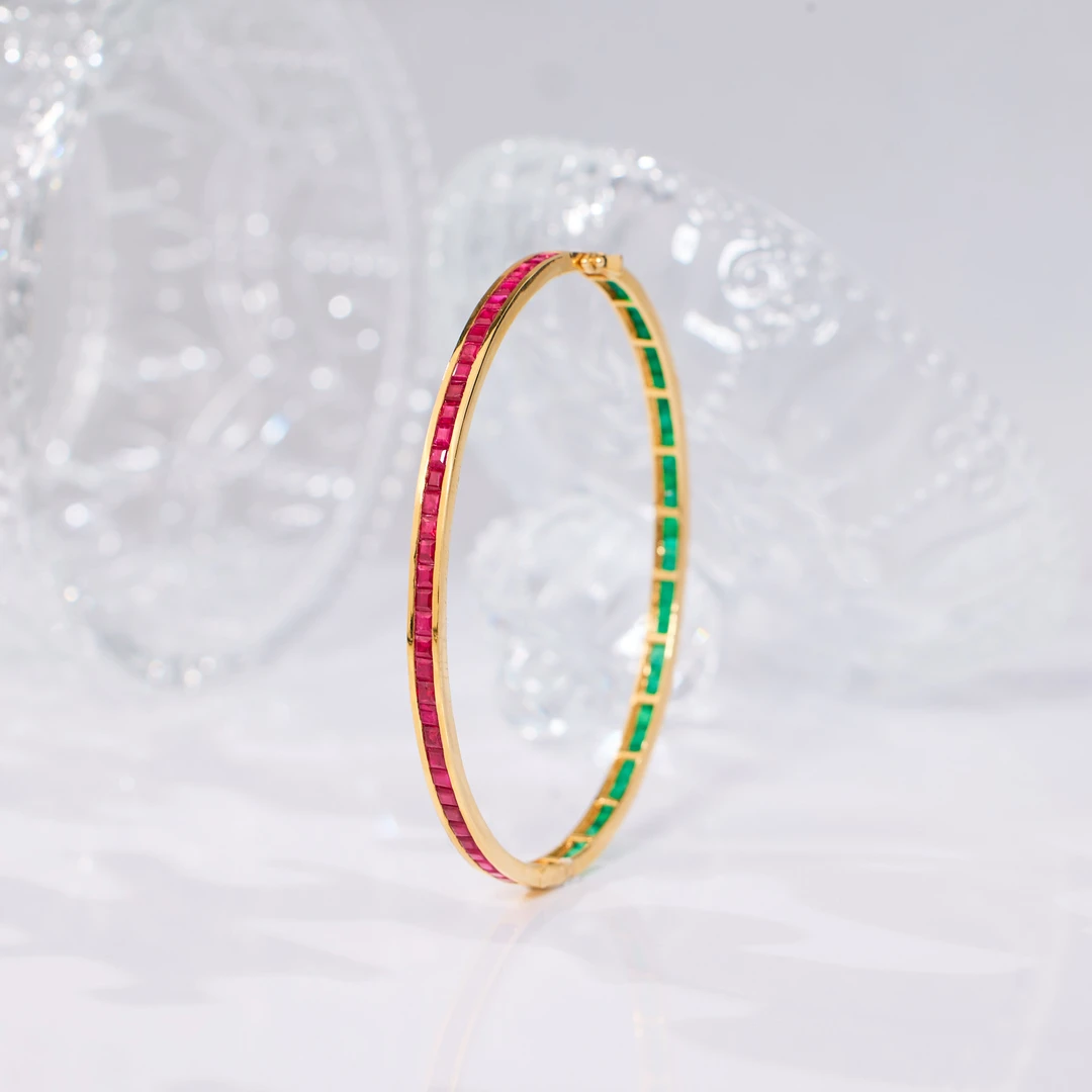 【歪歪】祖母绿红宝石手镯*18K金镶嵌U5025