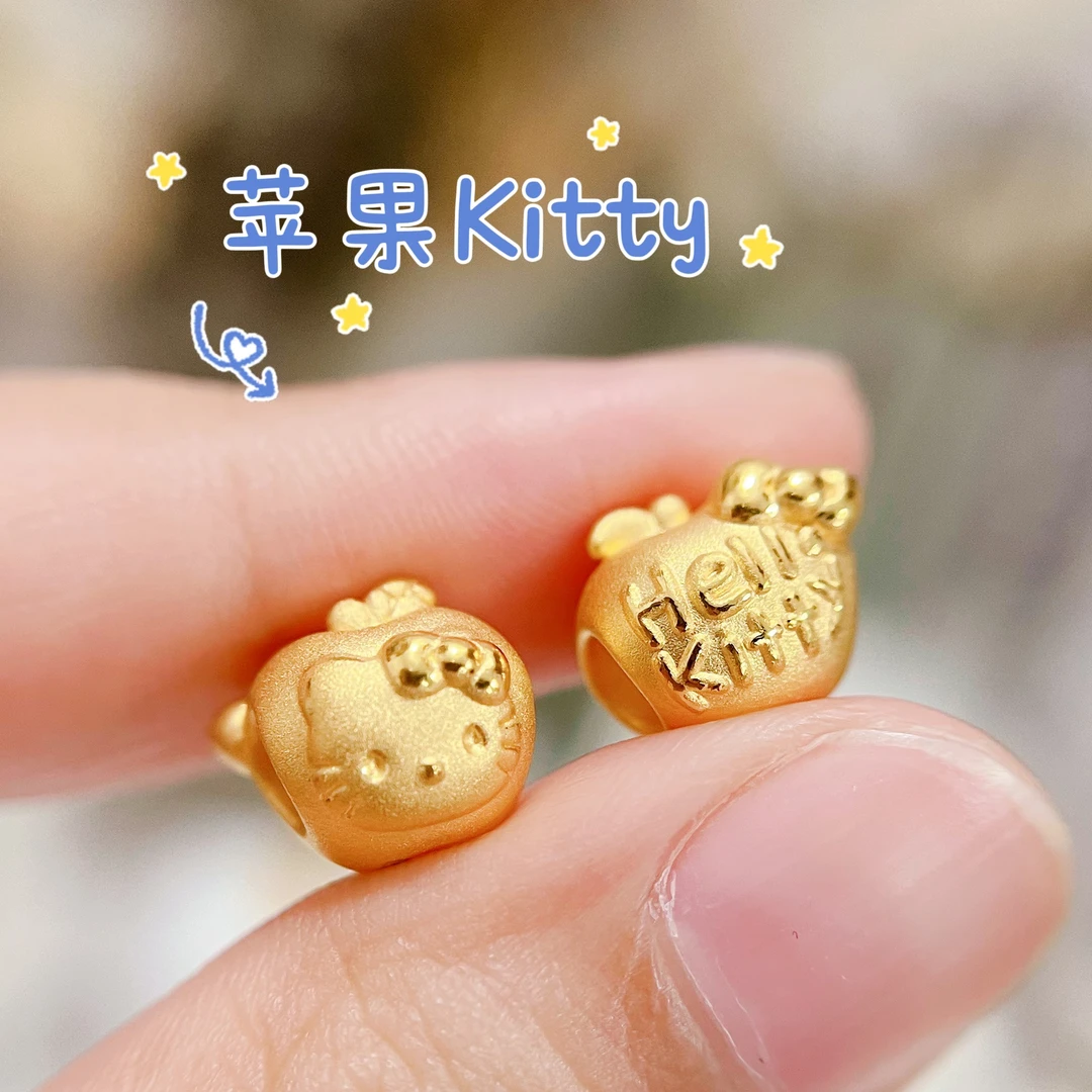 足金999黄金hellokitty猫转运珠达摩KT猫手链情人节送女朋友礼物