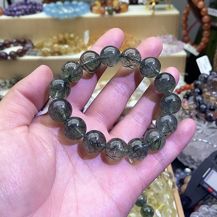 水晶手链未镶嵌绿发晶13+