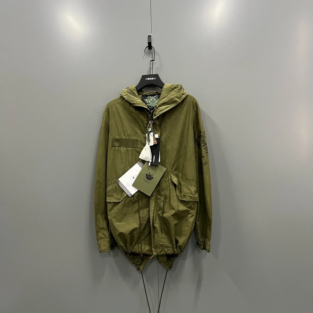 未使用 maje (ll) 皮草夫妇 军绿印花logo外套 XS S M码013009