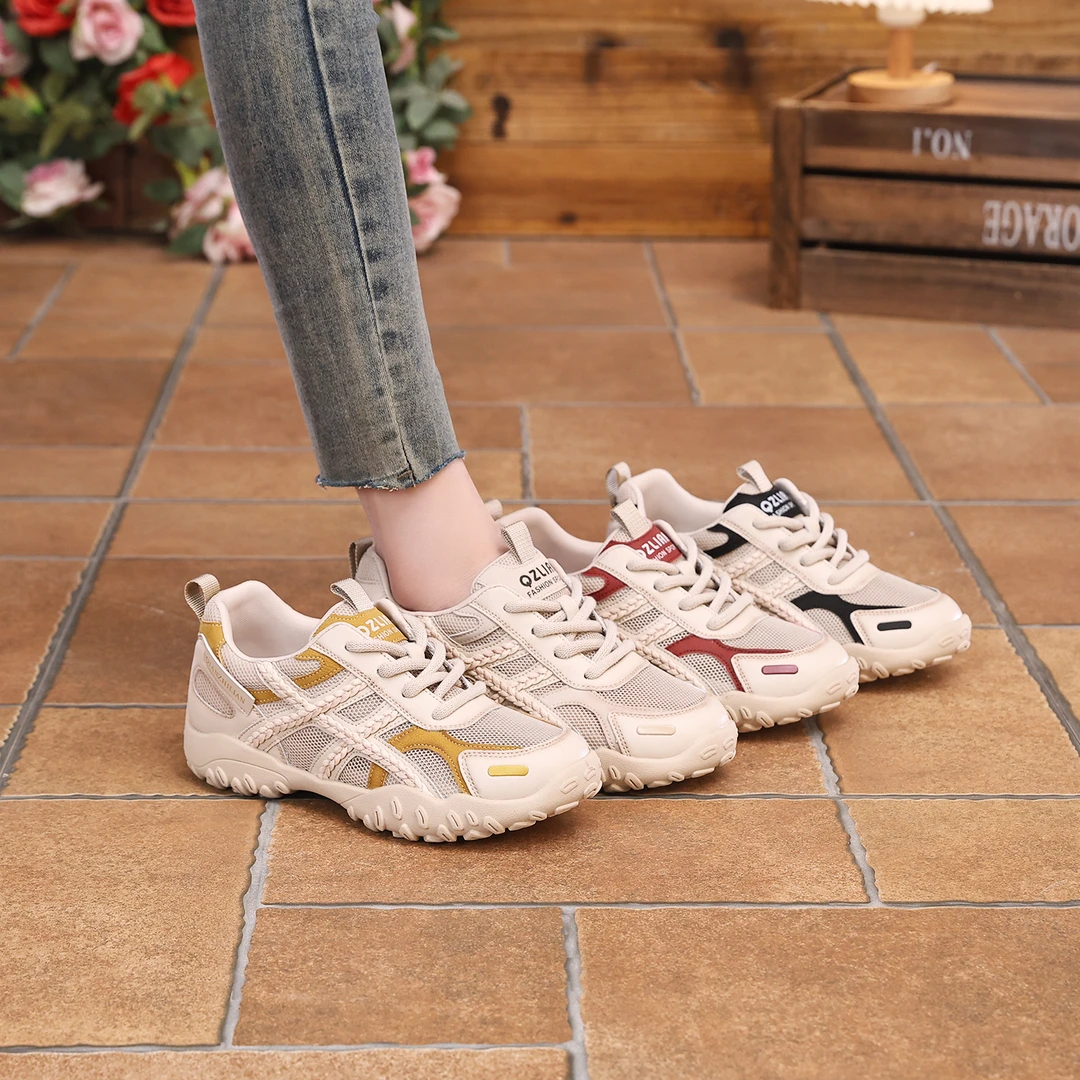 千之恋现货增高4CM2025秋季新款爆款复古风百搭透气软底女鞋6171