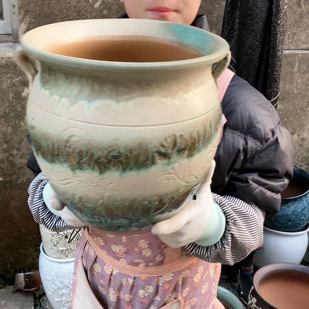 紫砂花盆正品口25高25
