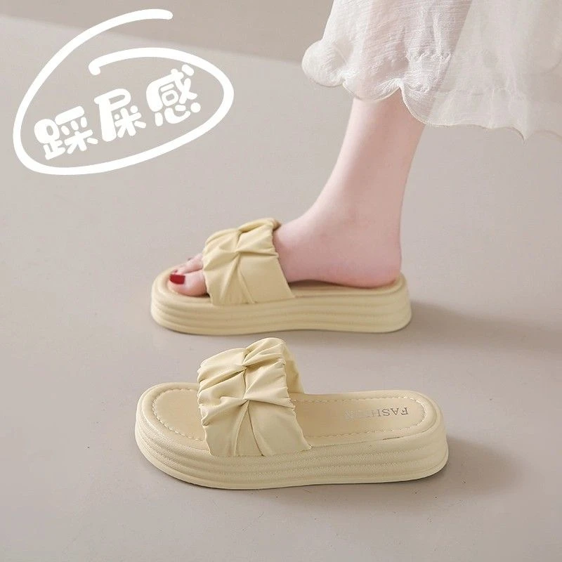 F超软拖鞋女夏厚底防水防滑一字拖外穿配裙子懒人休闲鞋q