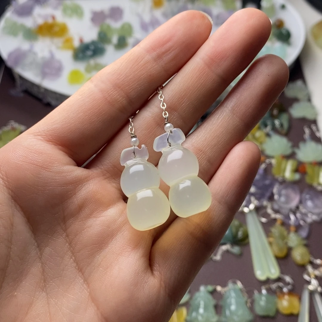 蛇纹石玉合金耳饰/颈饰