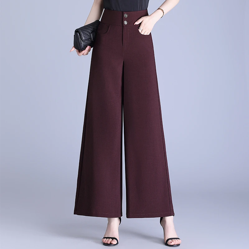 本命年妈妈装轻奢风夏季薄款窄版直筒裤透气休闲中长遮肚子阔腿裤