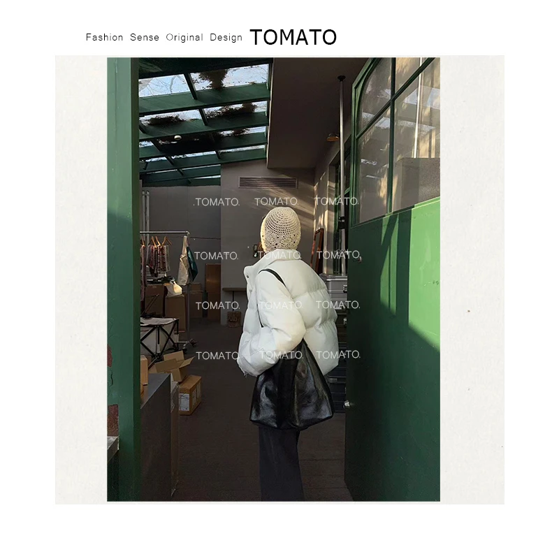 TomaTo-冰岛日记 设计感短款90白鸭绒羽绒服面包服外套C25WT63321
