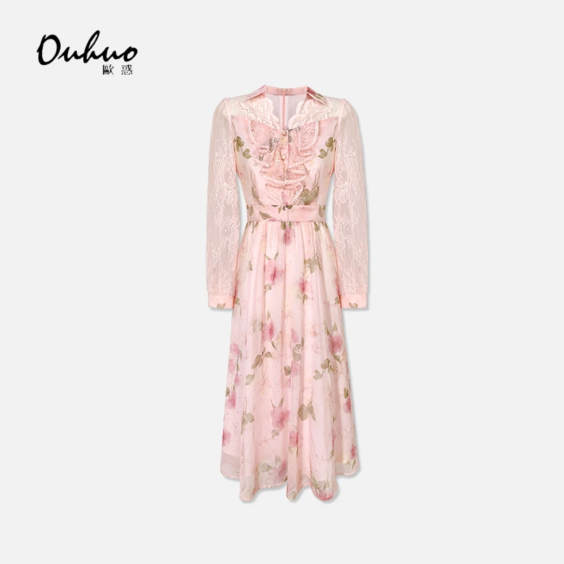 【桃桃仙子】2025春季新款蕾丝碎花气质连衣裙OHDRI03018