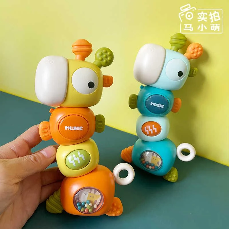 婴儿玩具音乐手摇铃安抚3-6个月早教幼儿哄娃神器可啃咬宝宝0-1岁