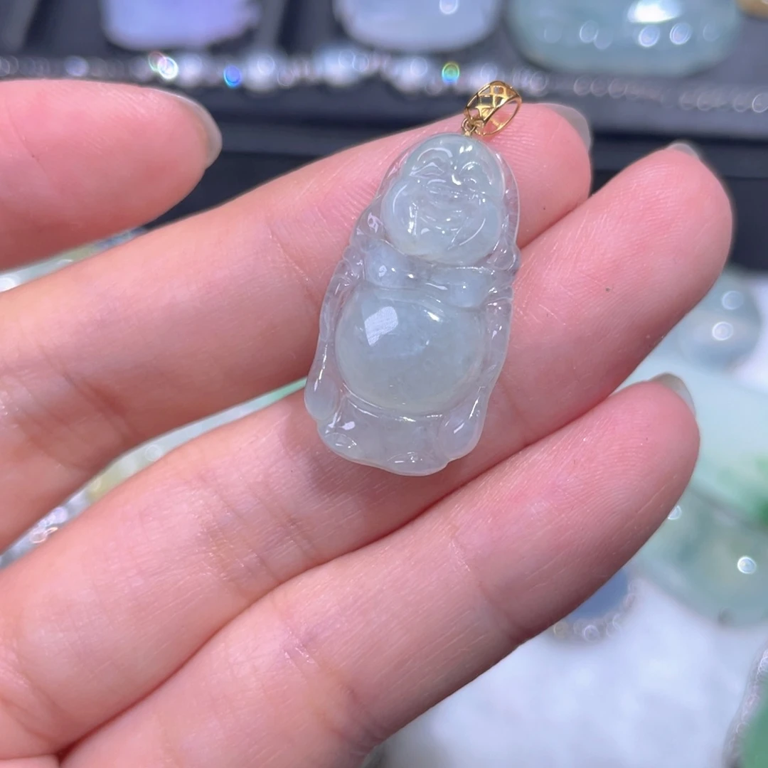 颈饰18K金镶嵌翡翠翡翠