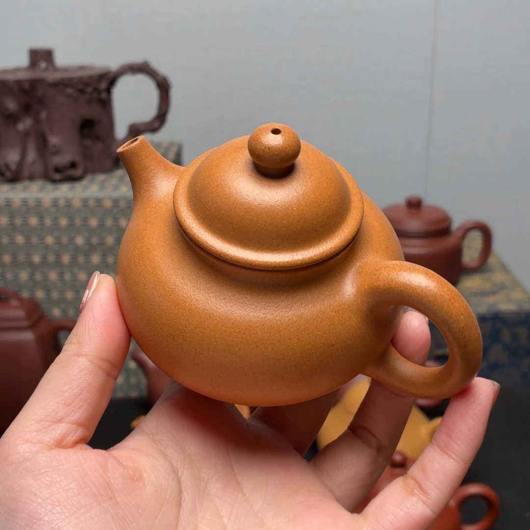 茶壶紫砂全手工黄金段