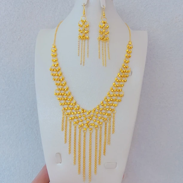 铜合金项链 288铜合金新款精美时尚金色百搭轻奢蕾丝女款可调节