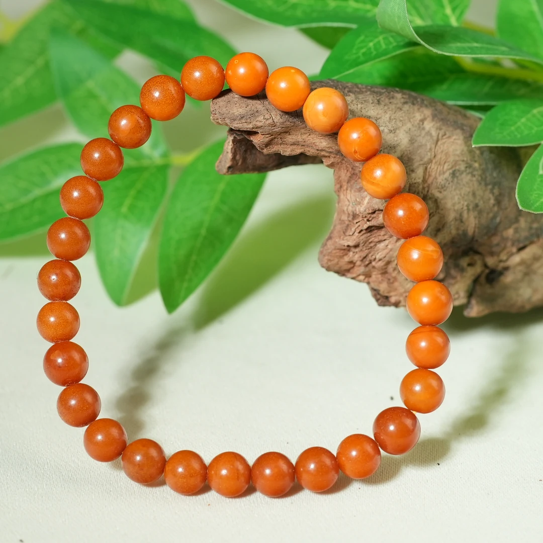 十九世纪蜜蜡圆珠手串【古珠精选】AAML250115006