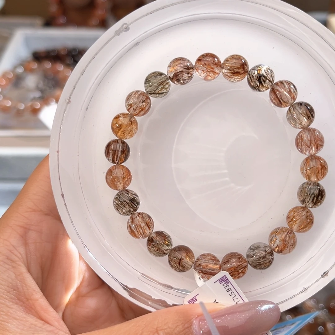 水晶未镶嵌手链黑金超8m