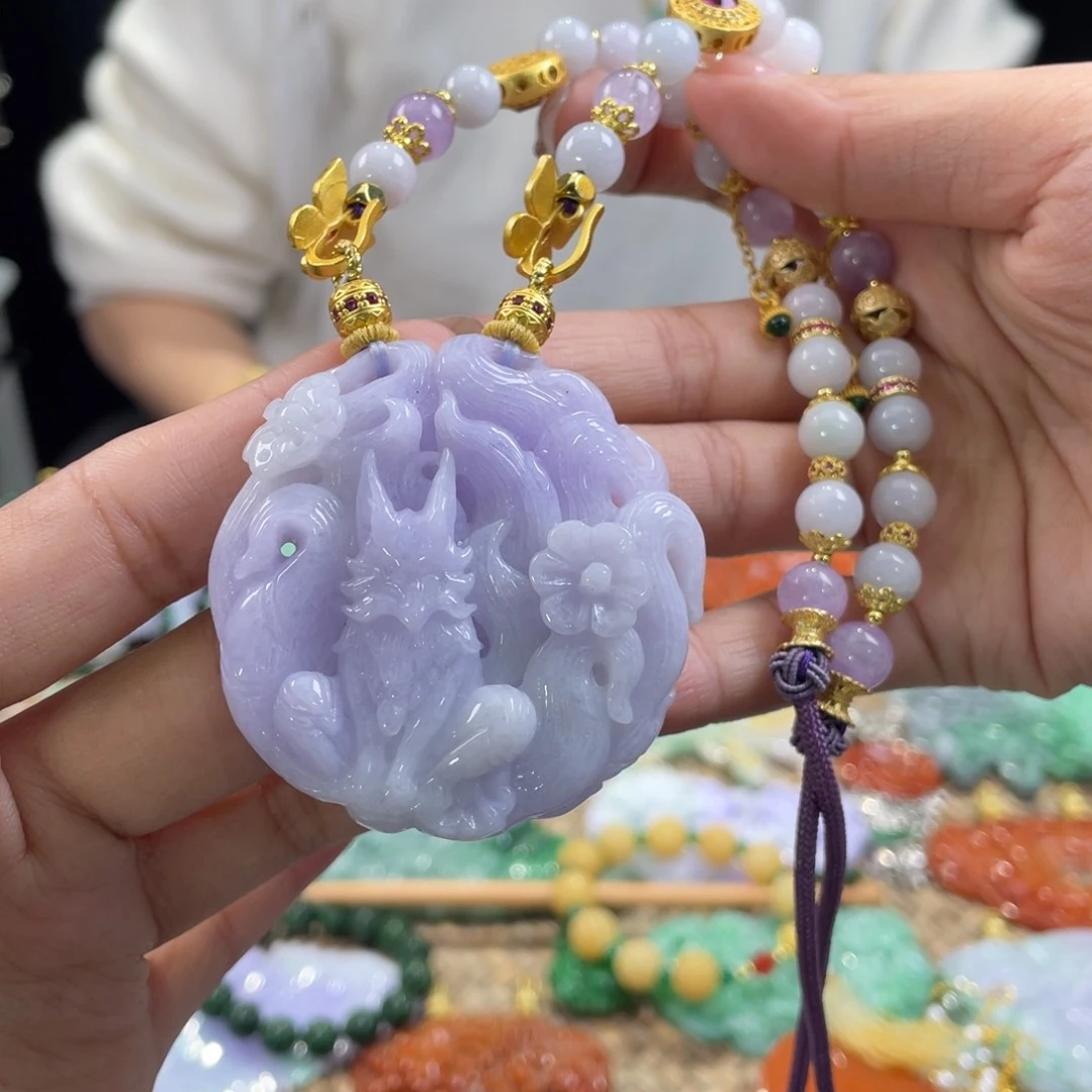 翡翠颈饰未镶嵌代编织