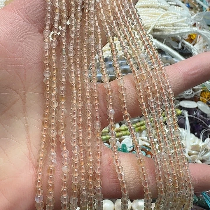 玛瑙/玉髓未镶嵌珠宝半成品一条3mm黄水晶