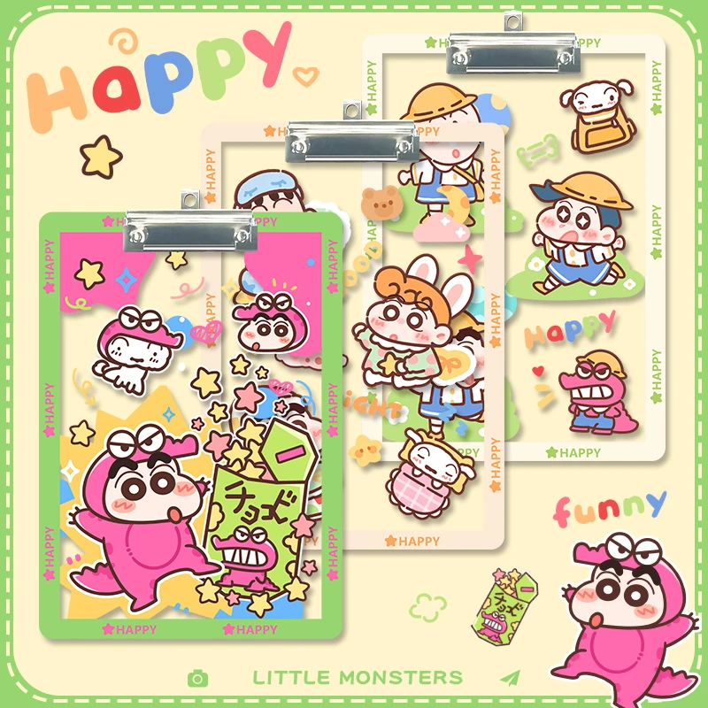 可爱小新亚克力文件夹板写字板作业a4写字垫板夹文具卡通高颜值