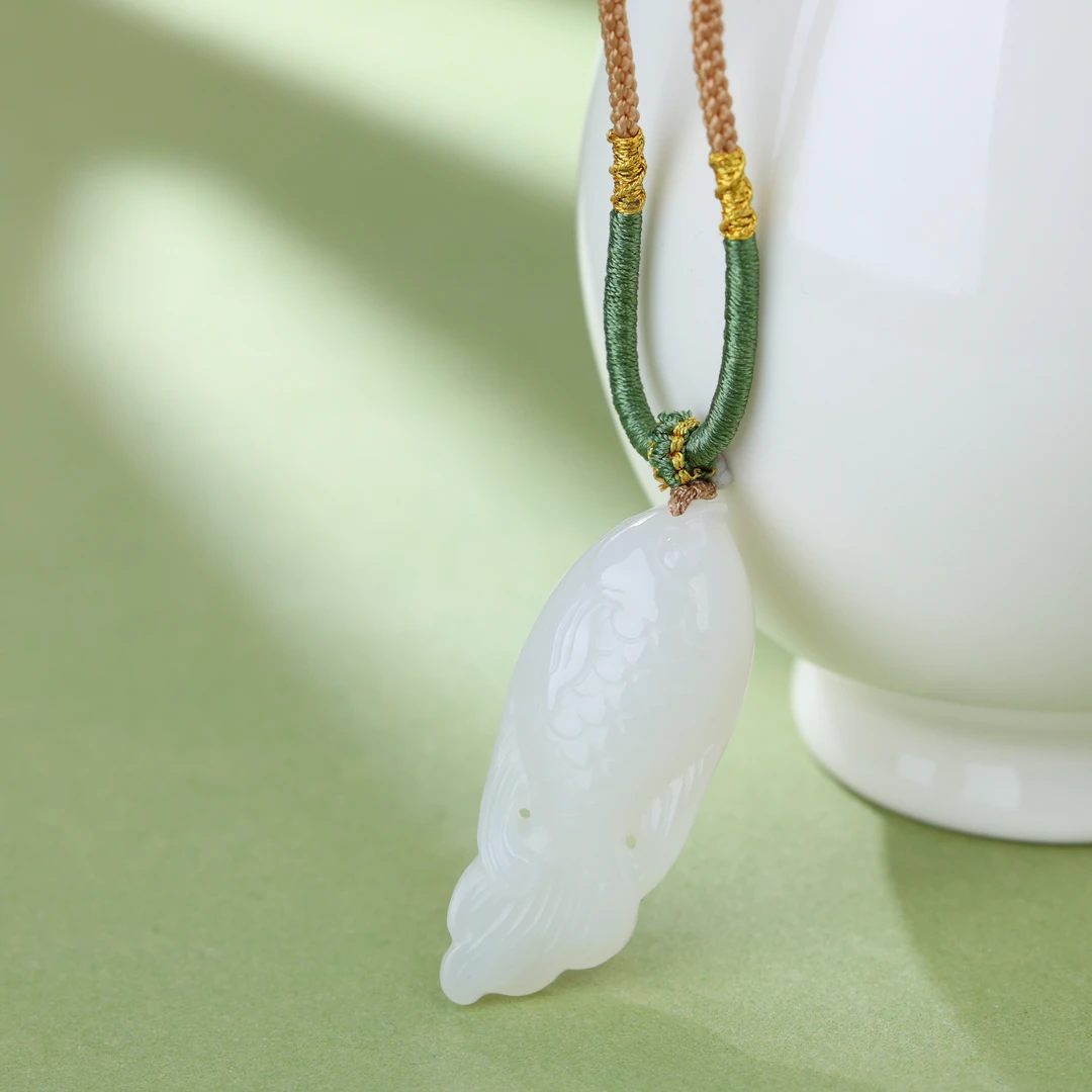 【央博玉】和田玉鱼跃龙门吊坠-YB93550166-多样性发一|BHT5