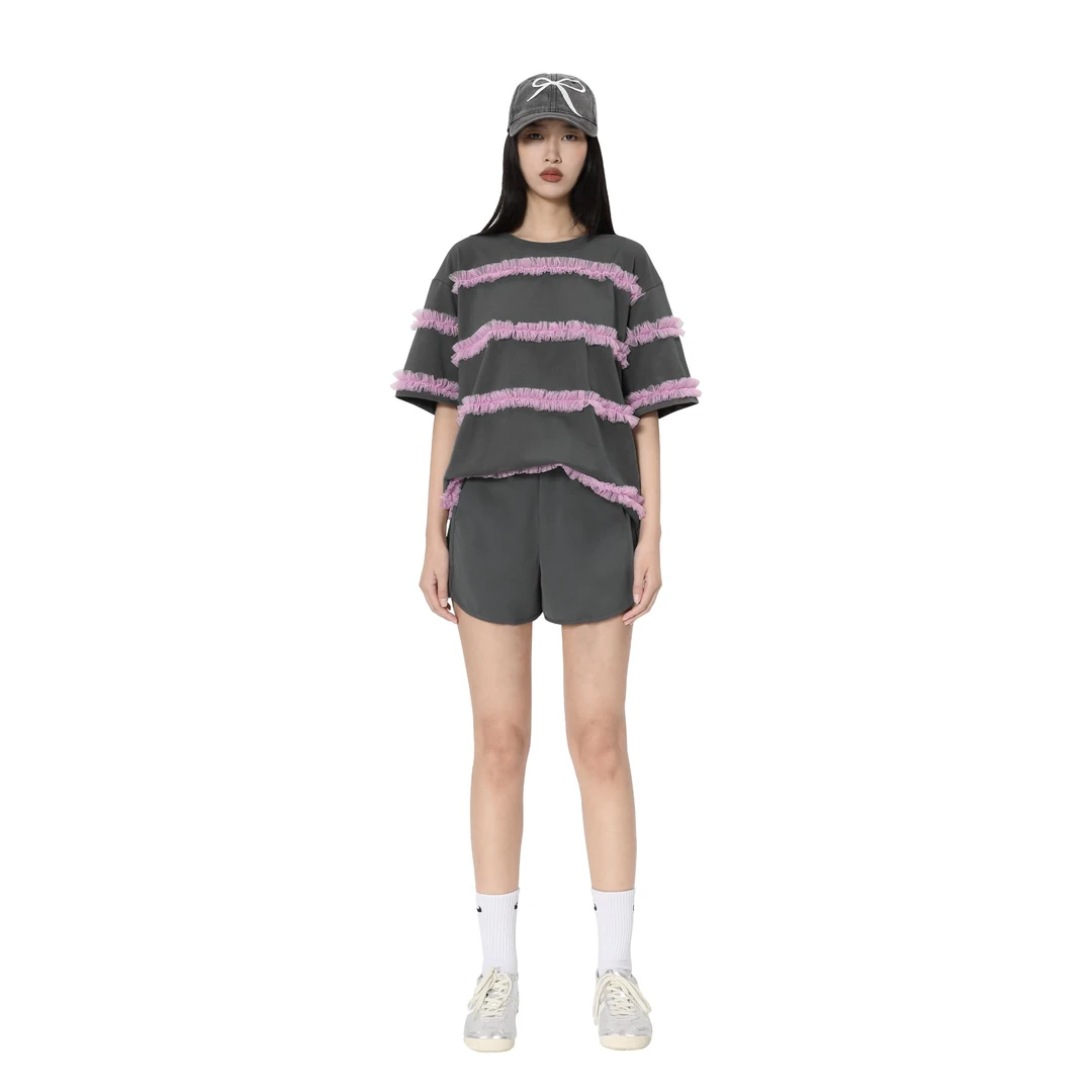 DNCY时尚轻熟风宽松短裤女高腰显瘦通勤气质百搭DA42120272