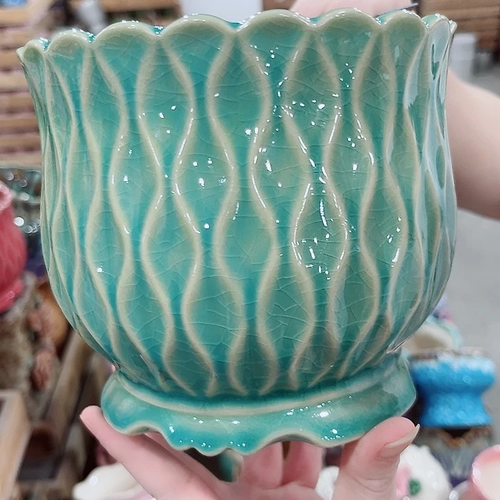 有孔.凑单10元陶瓷花盆发货！