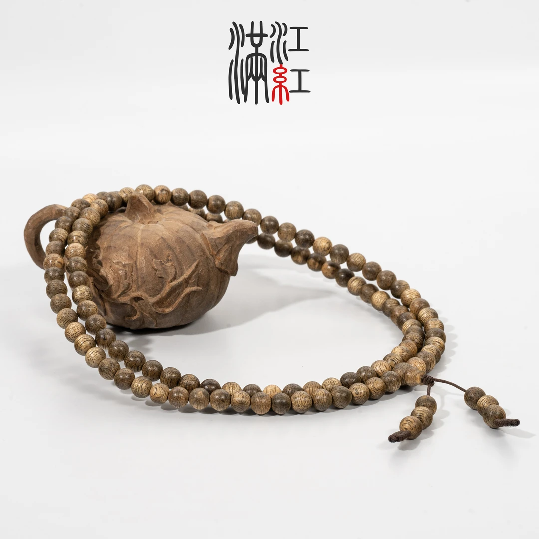 满江红 沉香菩萨棋沉香/圆珠0.6长串/10g/天然沉香手串TB56
