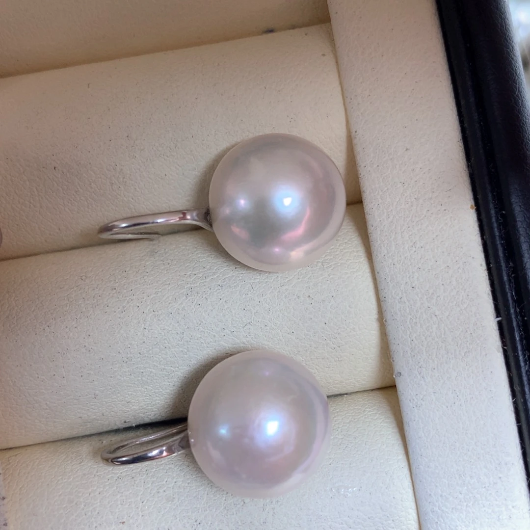 淡水珍珠耳饰银S925镶嵌