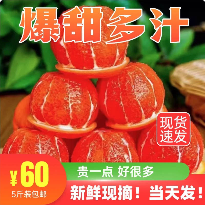 血橙新鲜水果9秭归中华红雪橙当季红心橙子整箱斤脐红橙果冻甜大