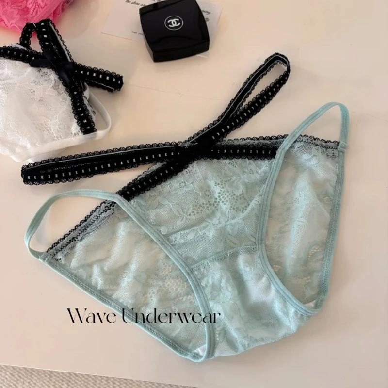 低腰欧风细带透气网纱全蕾丝镂空女士夏季三角内裤