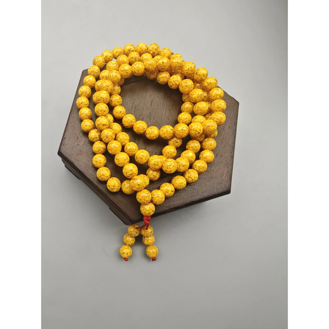 非金属树脂项链 X252-经典黄色108颗卡8mm