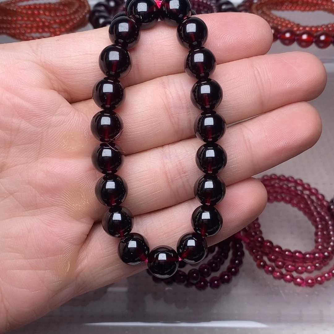 路***甲未镶嵌石榴石手链卡8单圈毕业首单福利
