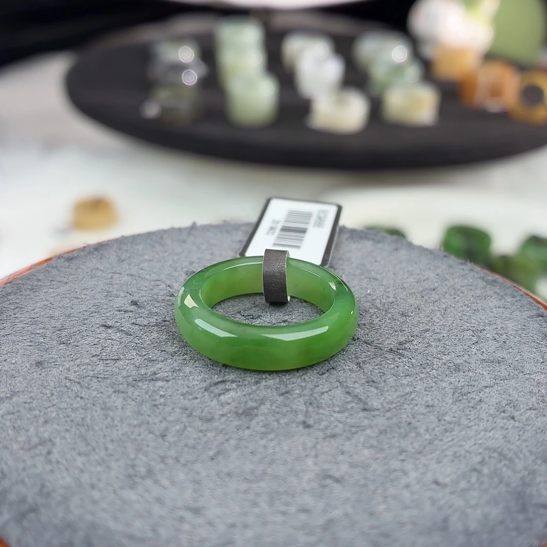 和田玉未镶嵌戒指b76俄碧圆条16.2不退换