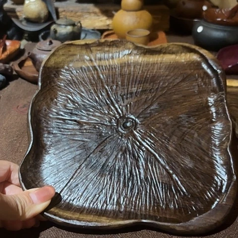 紫光檀木手工制作壶承