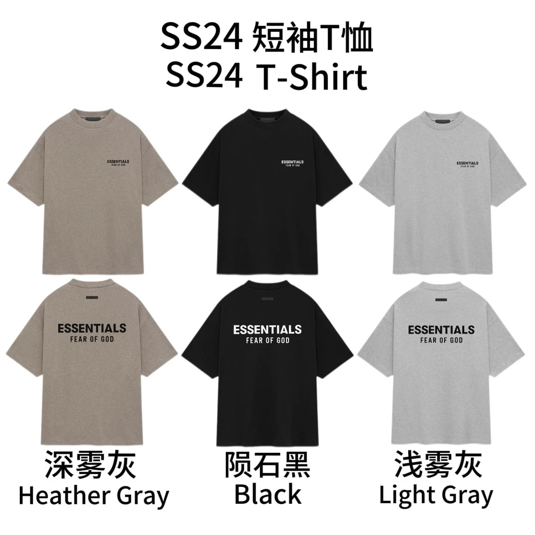 【SS24短袖T恤】立体胶标字母圆领夏季休闲宽松情侣百搭纯棉