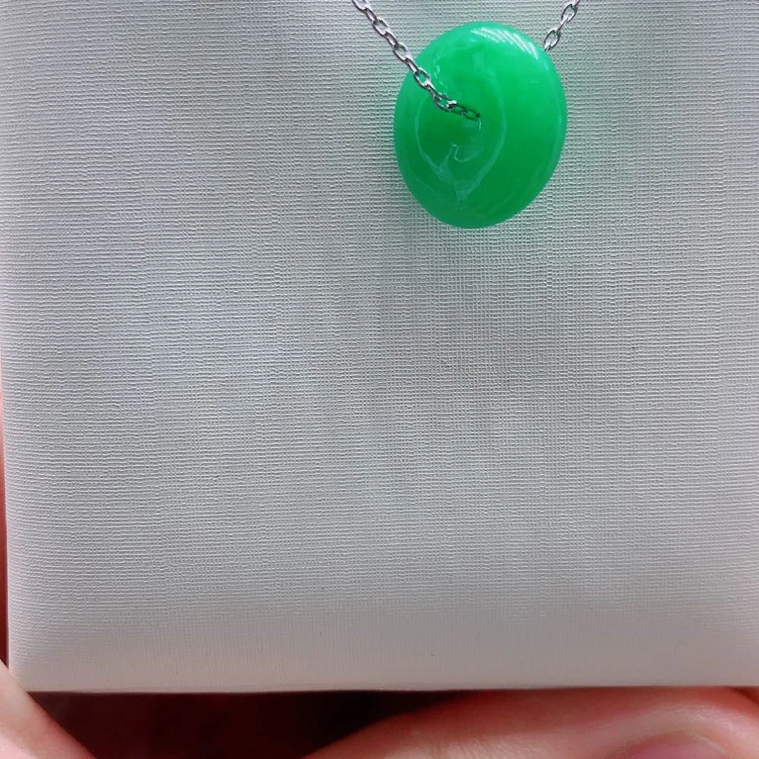 翡翠挂件14K金镶嵌