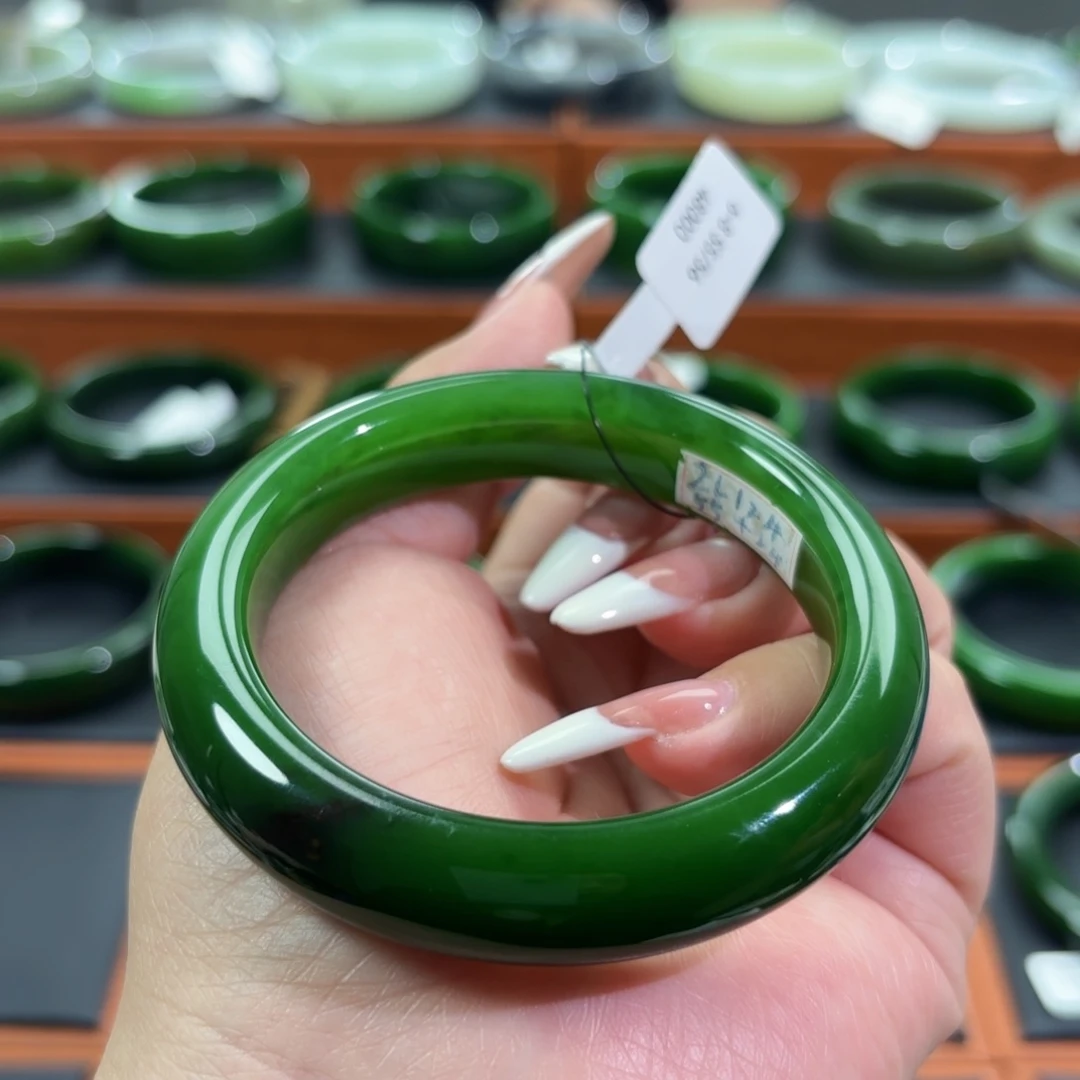 和田玉未镶嵌手镯55-56