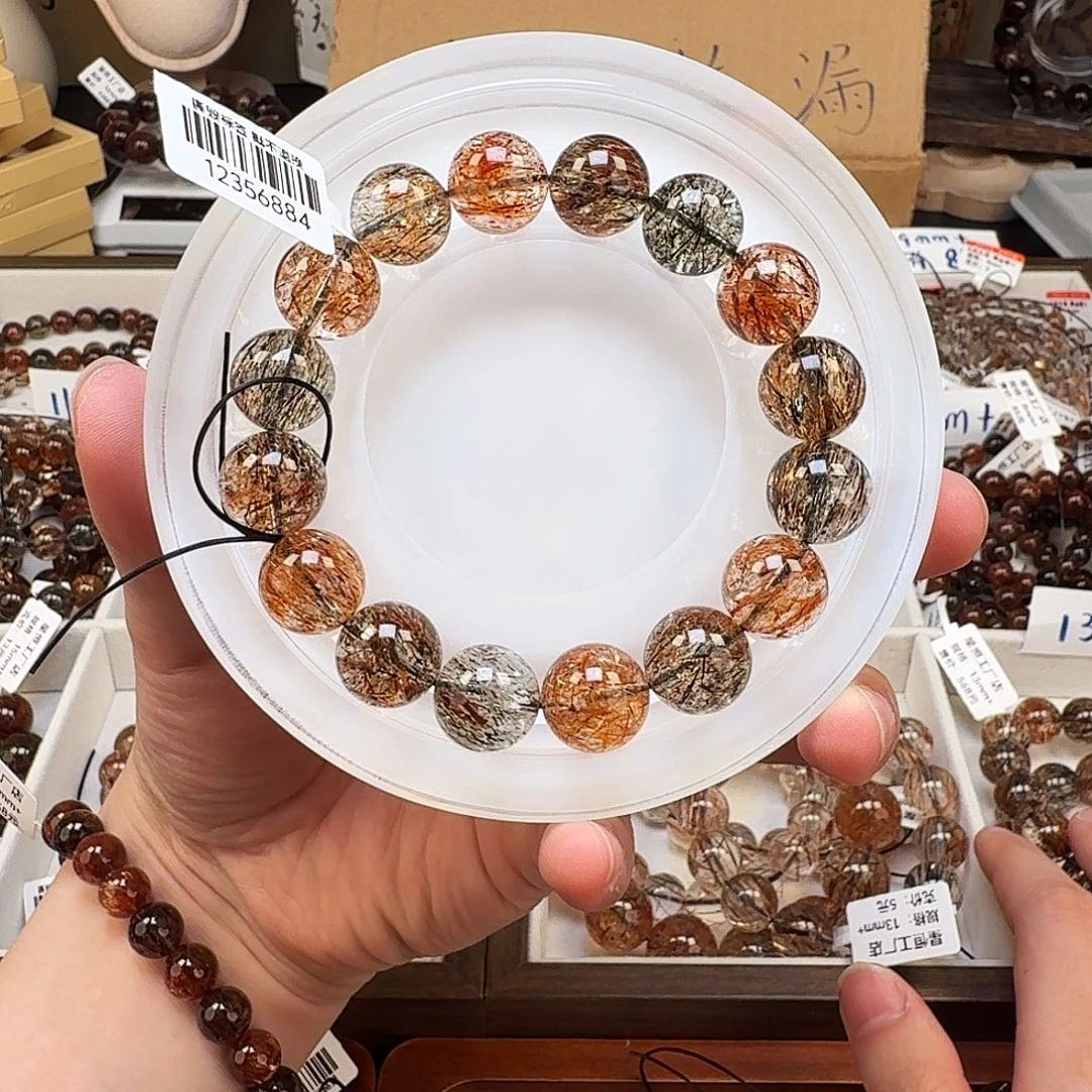 发晶未镶嵌手链天然水晶黑金超七直播间多样性发一