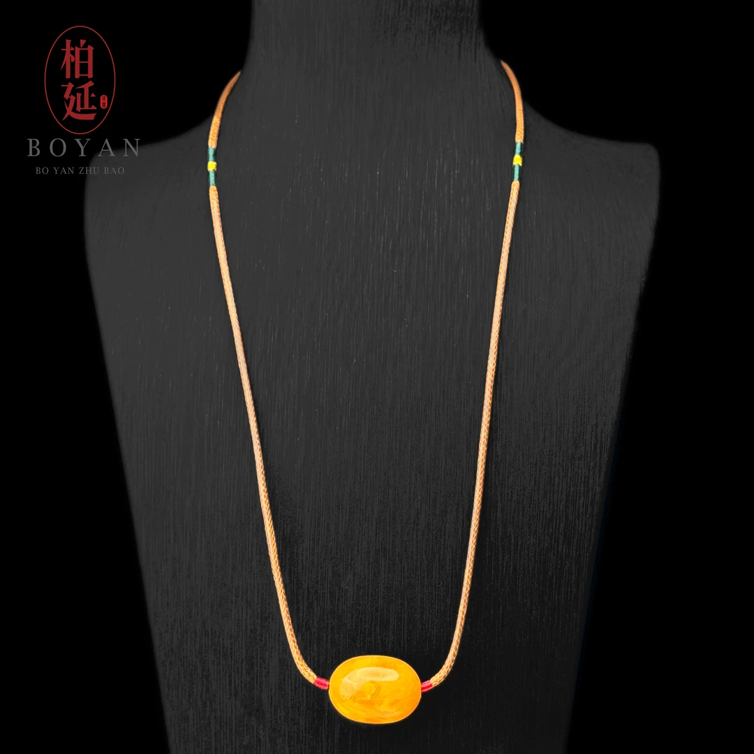 【牛货】天然正品蜜蜡花蜡枣珠18*24mm吊坠高品收藏精美简约HT0444