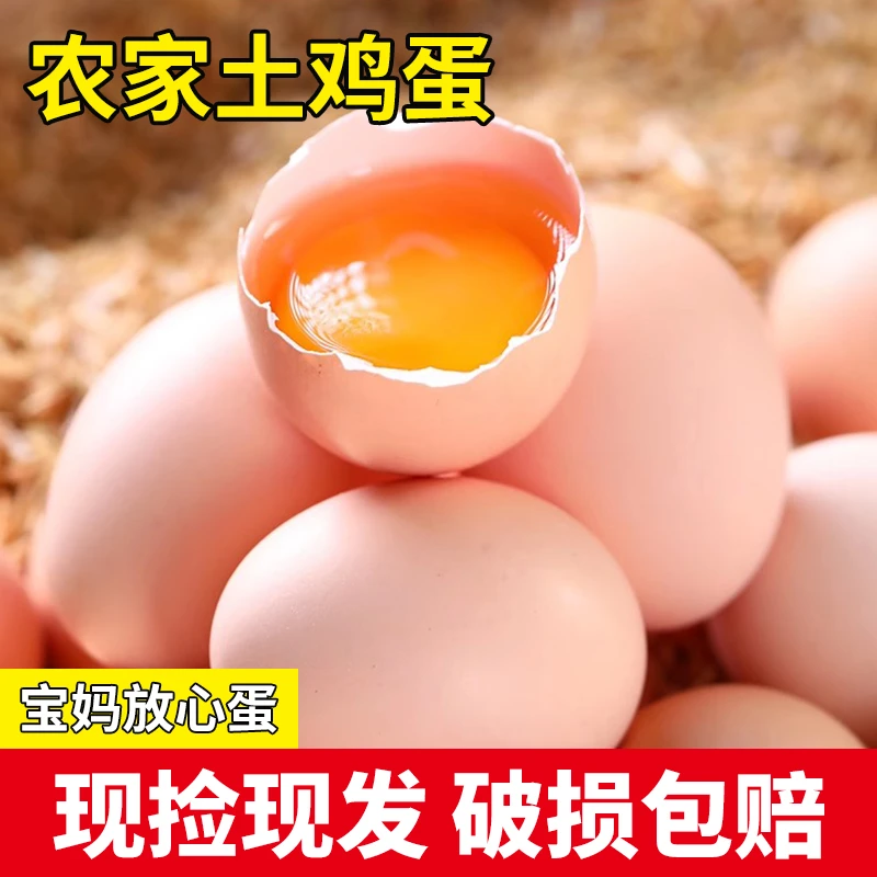 农家散养新鲜正宗土鸡蛋山林五谷喂养营养健康包邮生鲜鸡蛋生态
