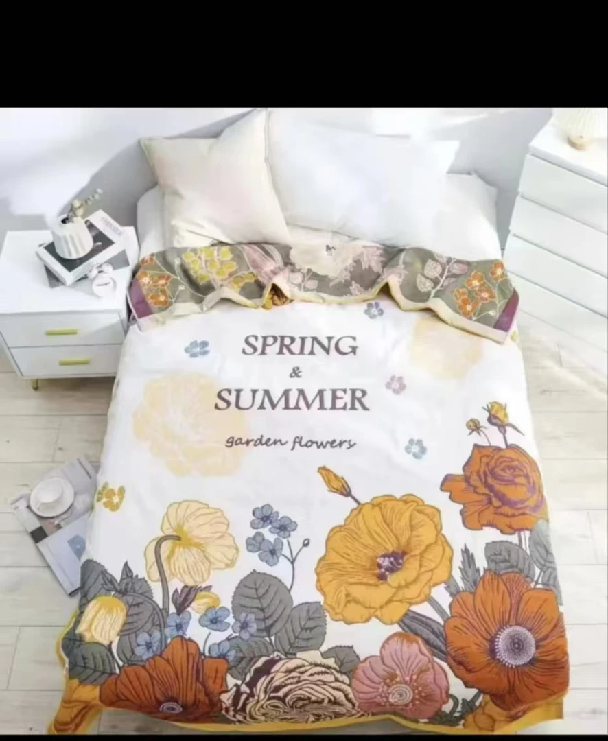 【花丛中】高端纱布加厚多功能盖毯1.5/2可机洗舒适透气