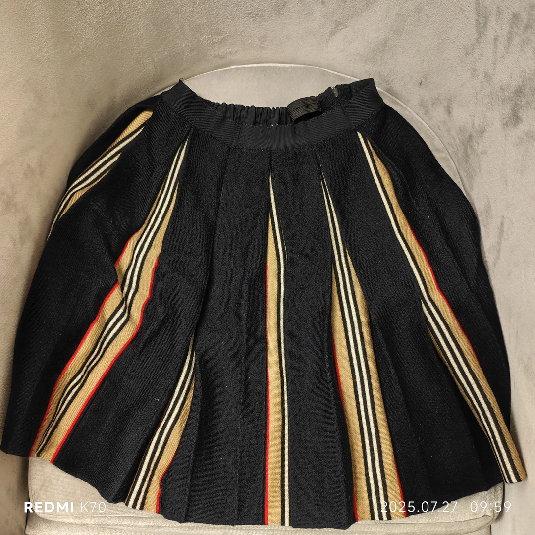 95新 BURBERRY/博柏利 棉格纹加绒厚短裙12Y152/250726CHZ5J02