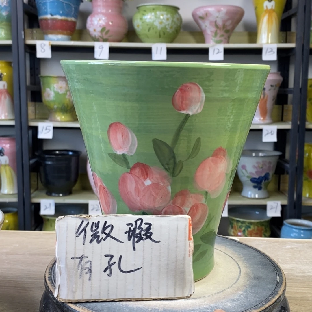 景德镇手工手绘陶瓷花盆