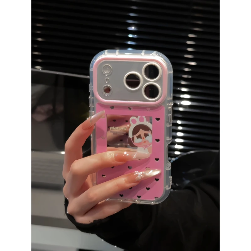 星星框哭娃适用苹果17pro手机壳16pm镜面oppo华为p80奶油oppo小米