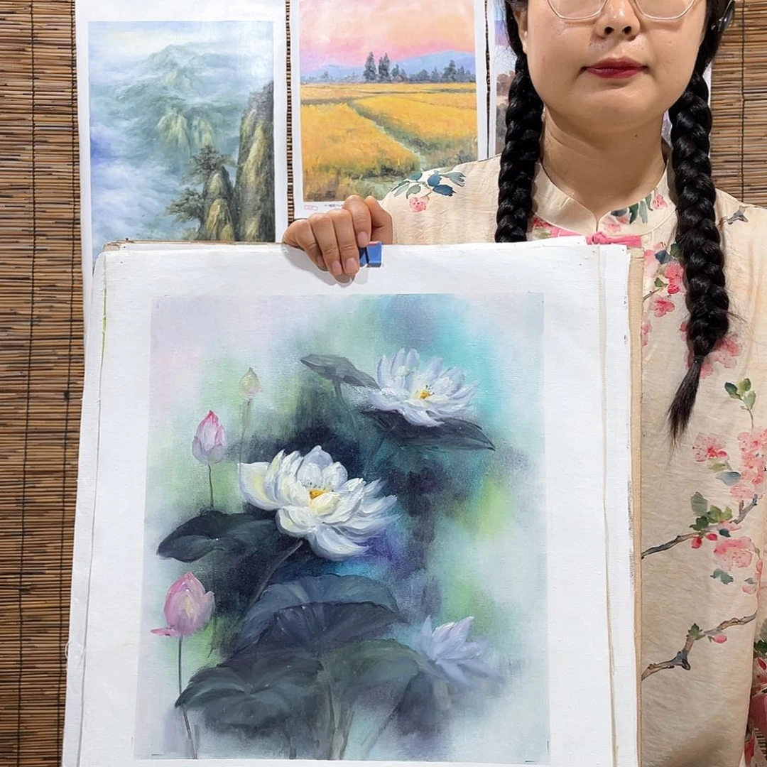 油画恭喜竞拍成功薇爽